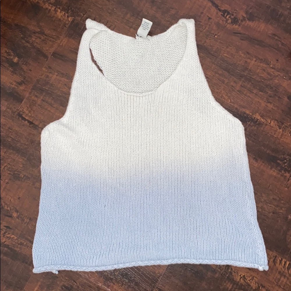 blue/white womens knitted tank
